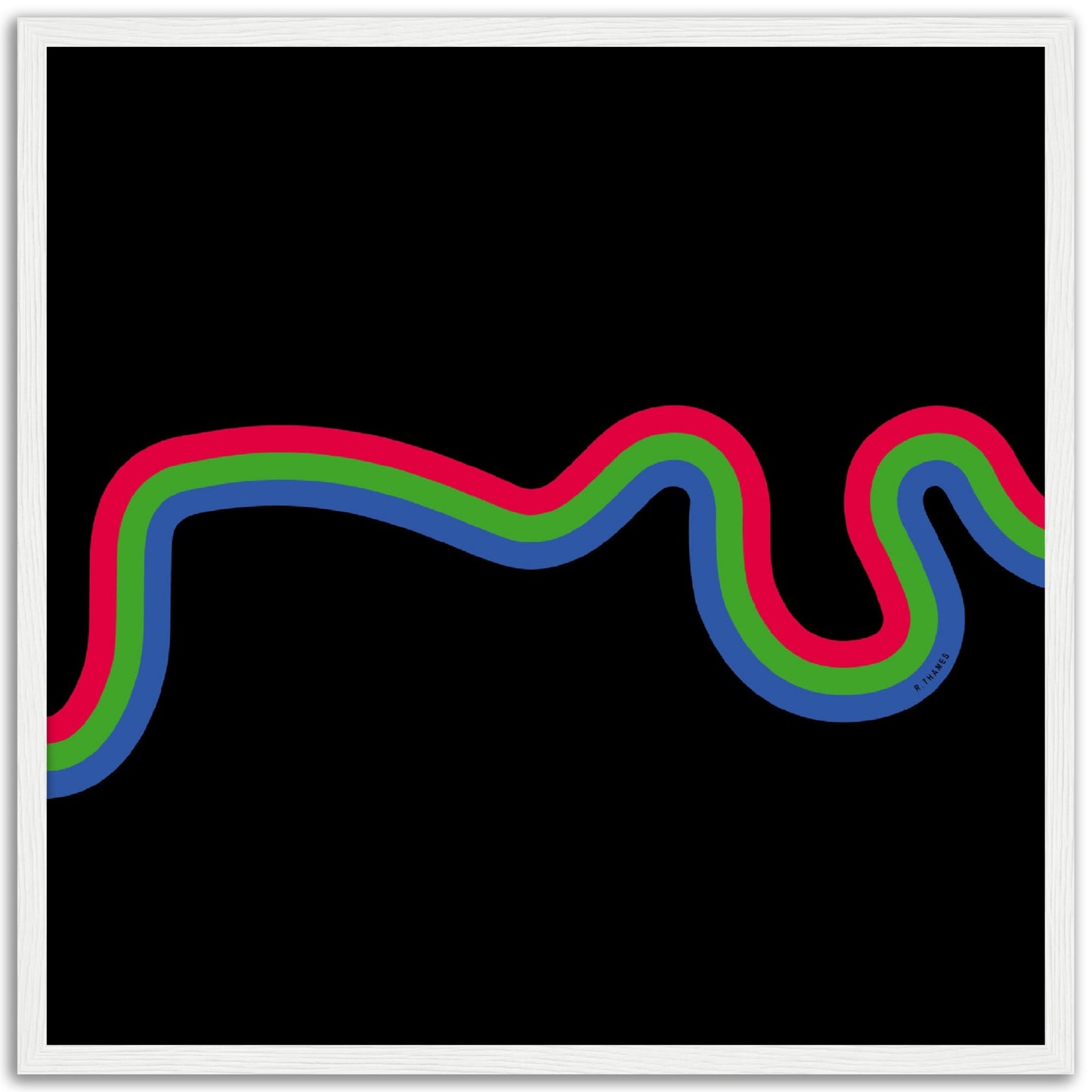 LondonBaby Art: River Thames RGB Graphic Black - Wooden framed print