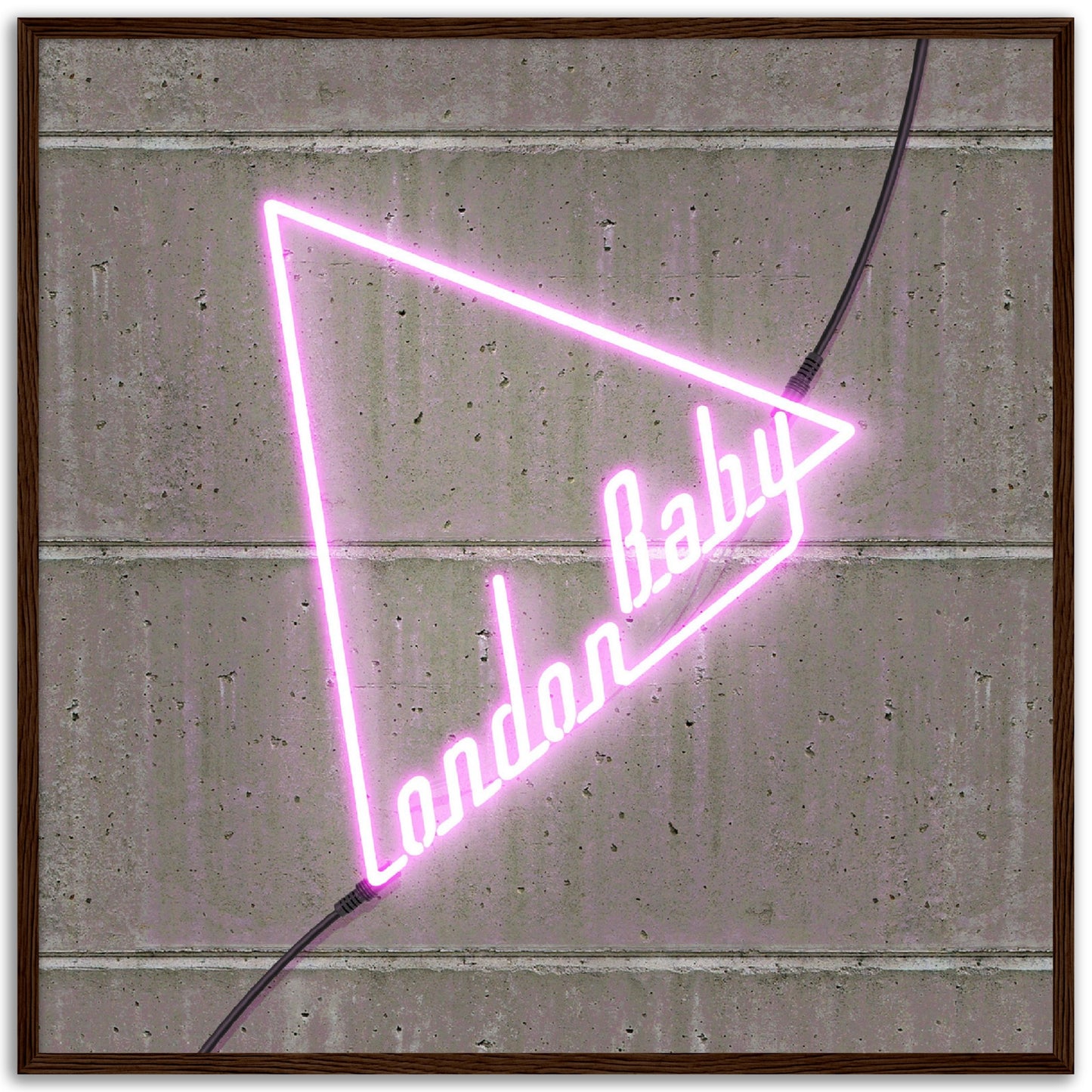 LondonBaby Art - Neon Logo Wooden Framed Print