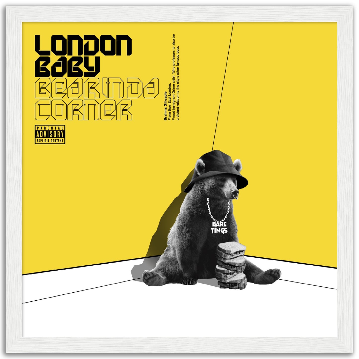 London Remix Album Art - Bear in Da Corner Wooden Framed Print
