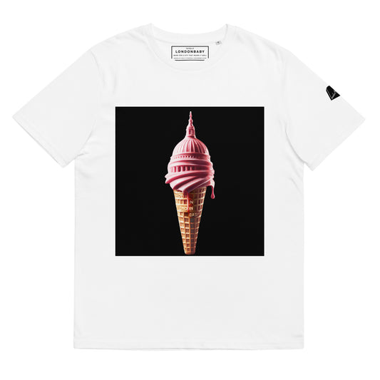 LondonBaby St. Paul's Cathedral Strawberry Scoop Design - T-shirt Black Square