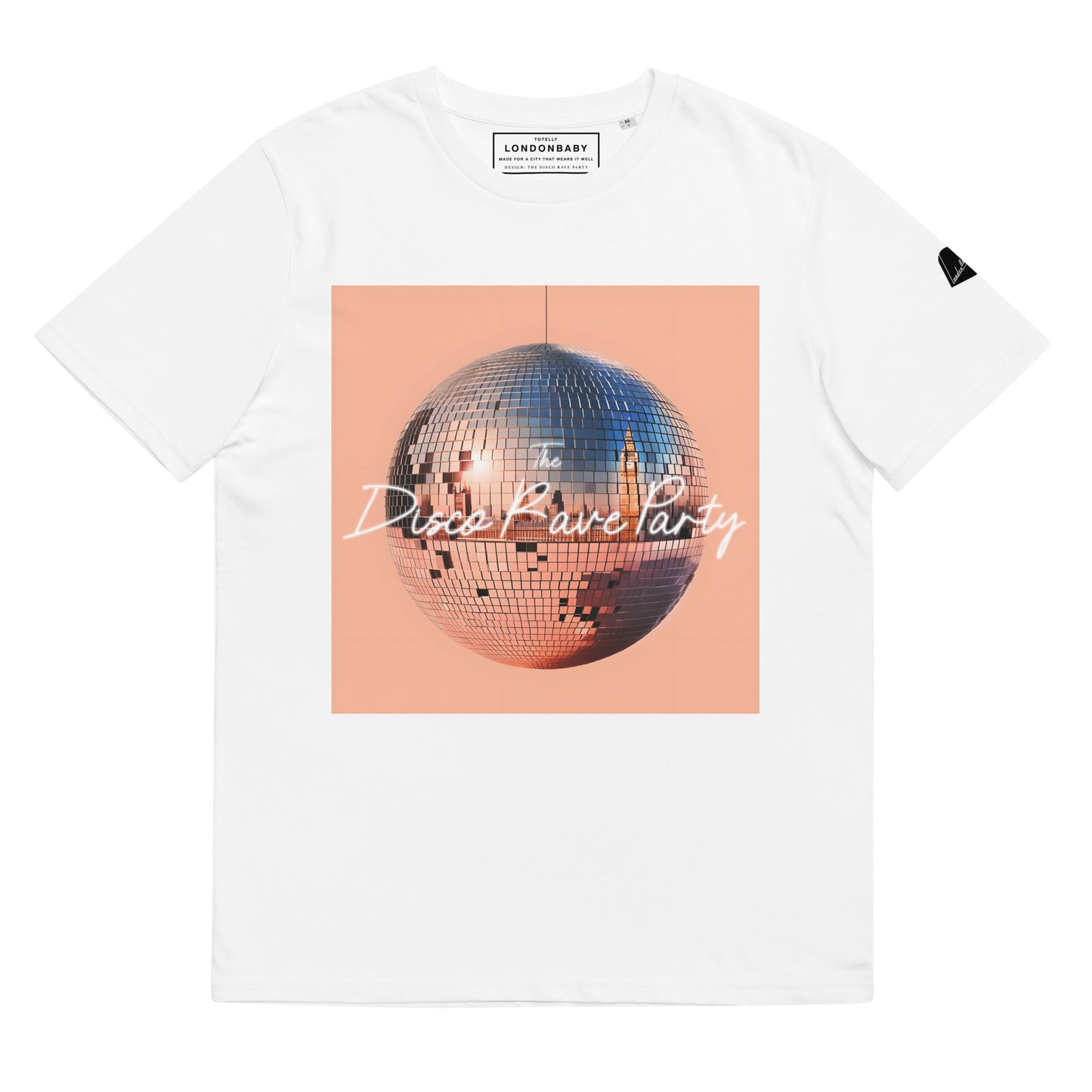 LondonBaby The Disco Rave Party mirror ball UK Housing of Parliament/Big Ben t-shirt - White