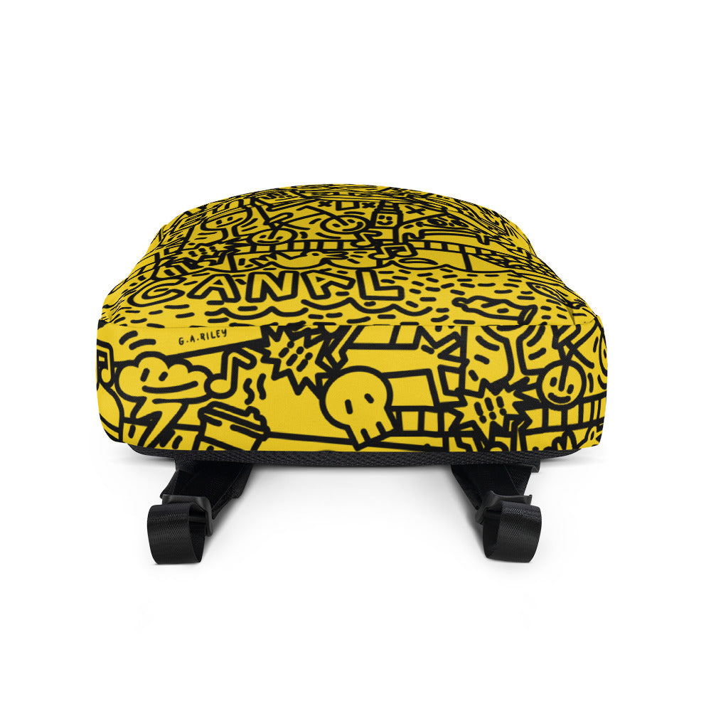 LondonBaby Regent's Canal Doodles Yellow Backpack - All over print TOP