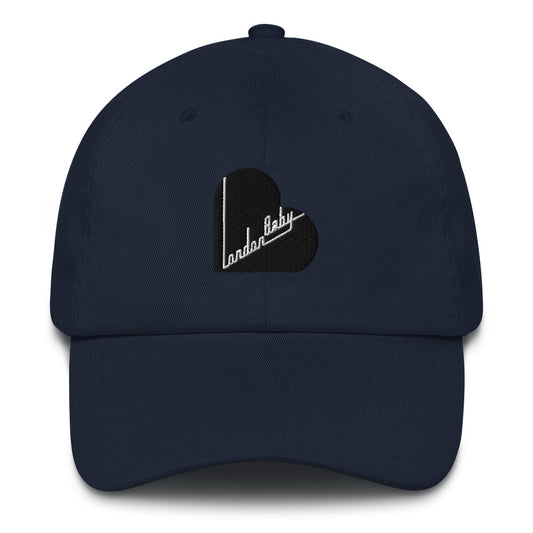 Products Totelly LondonBaby Black Heart Logo Mono Navy Blue Baseball Cap