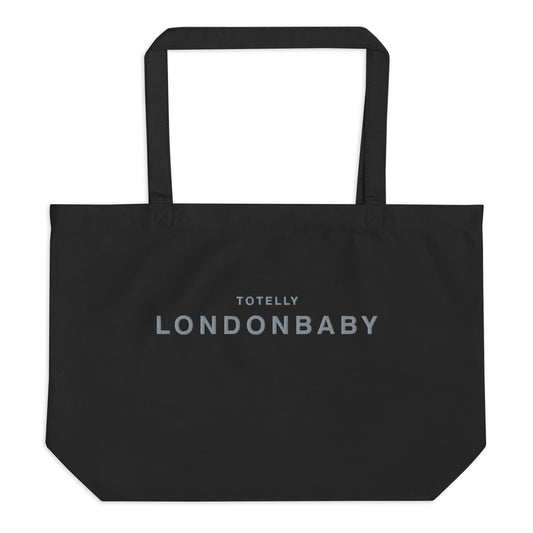 Large black London eco tote bag