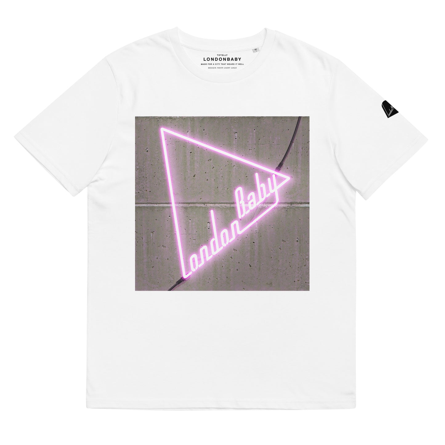 LondonBaby Neon Light Logo white T-shirt design